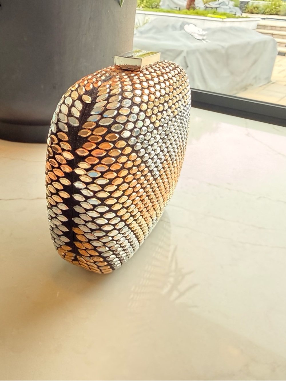 Marciano Metallic Mesh Clutch in Gold and Rose - Picture 3 of 7